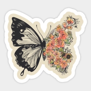 Floral Butterfly Sticker